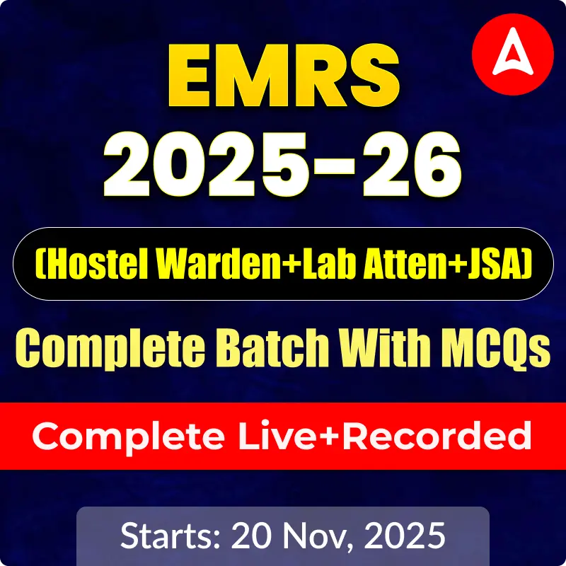 EMRS MCQs Revision Batch 2025 | Hostel Warden + Lab Atten + JSA | Online Live Classes By Adda247