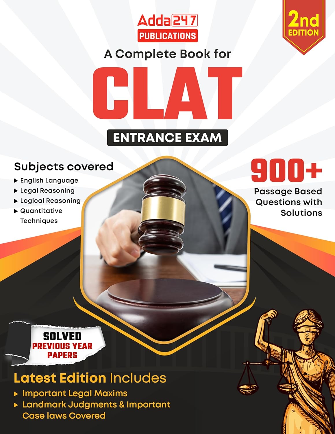 CLAT Common Law Admission Test Companion (2025-26) 2nd Edition Useful for AILET SLAT|DU LLB|PULLB|BHU|KU|HPNLU|IPU|UPES|AIL (Mohali)|MHCET LAW Entrance Exam (English Printed Edition) By Adda247