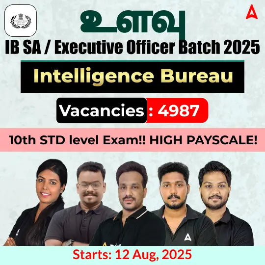 INTELLIGENCE BUREAU IB SA/EXE Security Assistant / Executive Batch | Online Live Classes by Adda 247