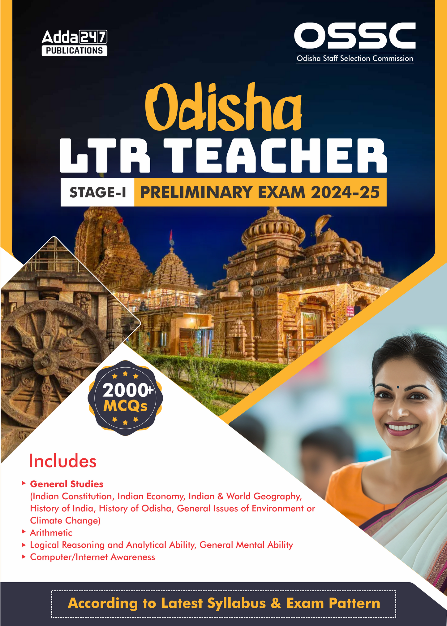 Odisha LTR TEACHER Stage 1 Preliminary Exam Book 2025-26 with 2000+ MCQs (English Printed Edition) by Adda247