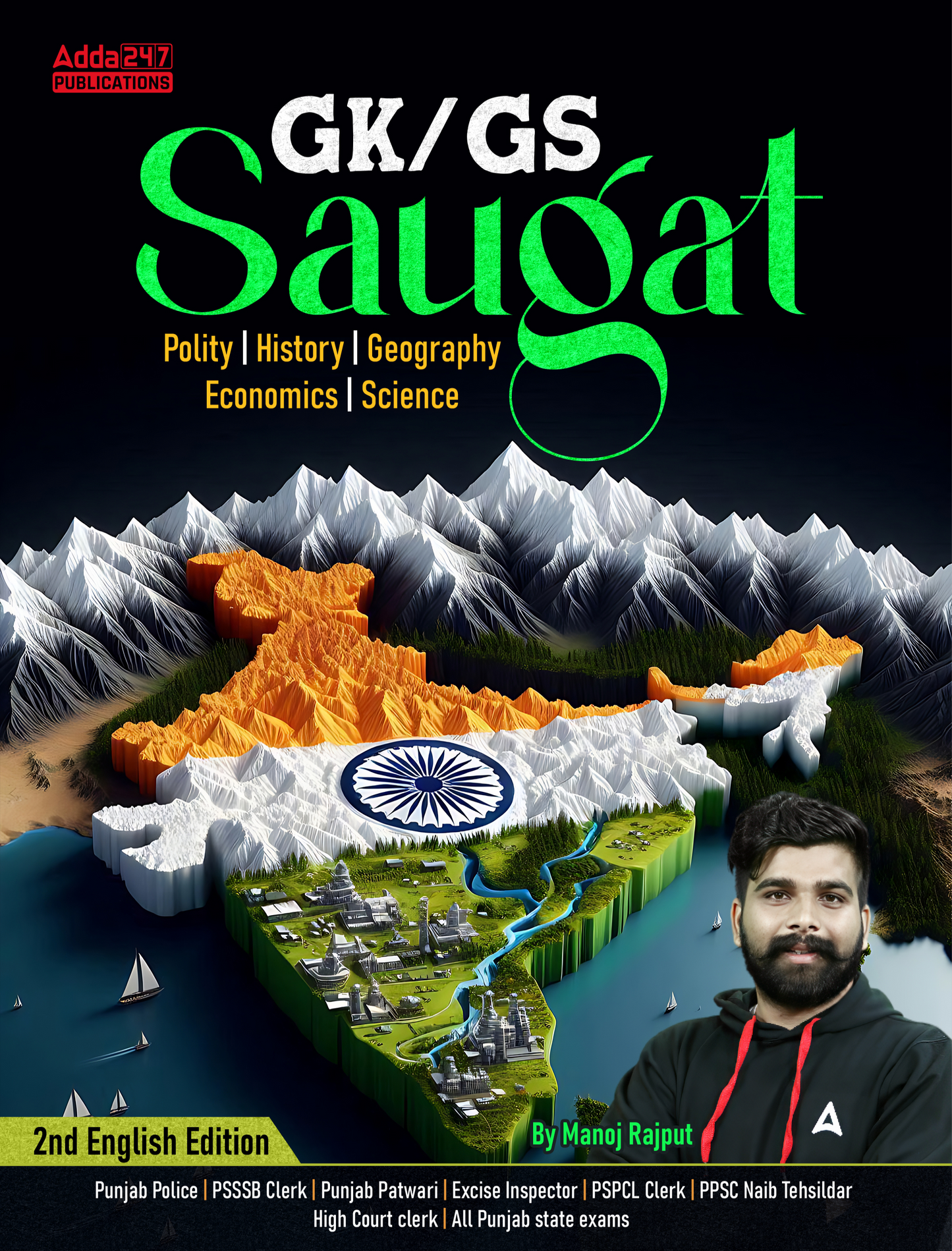 Saugat GK/GS 2nd Edition Book | Polity, History, Geography, Economics & Science For For Punjab Police | Punjab Patwari | PSSSB Clerk | High Court Clerk | Excise Inspector | PSTET | PSPCL Clerk All Punjab State Exams (English Printed Edition) by Adda247