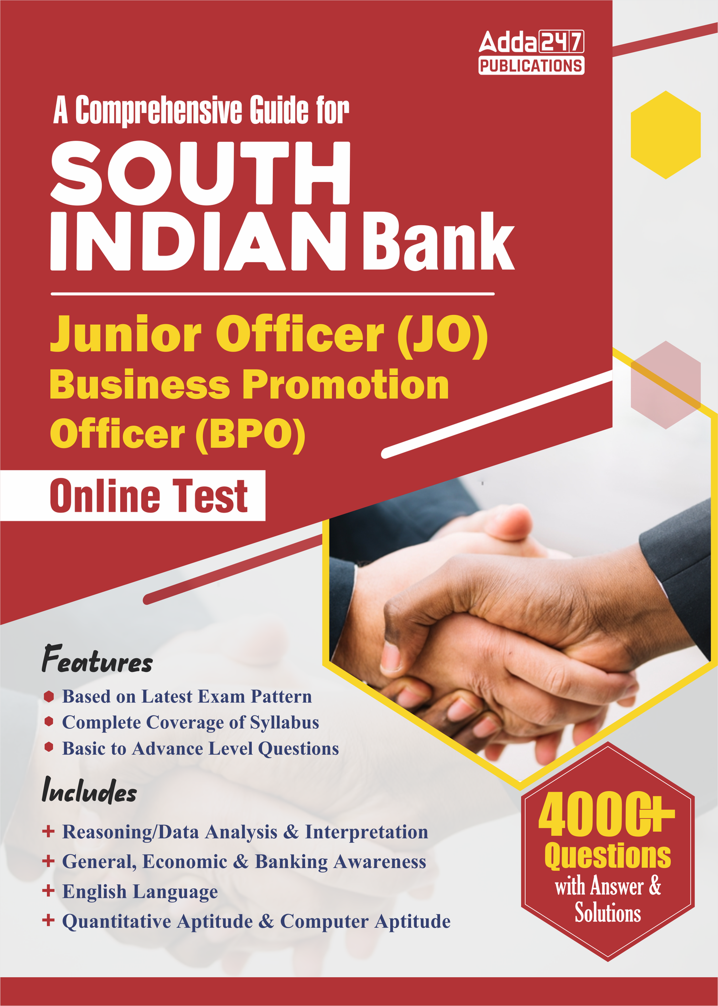 Comprehensive Guide For South Indian Bank Junior Officer (JO) /Business Promotion Officer (BPO) Online Test 2025 with 4000+ Questions with Answer & Solutions (English Printed Edition) By Adda247