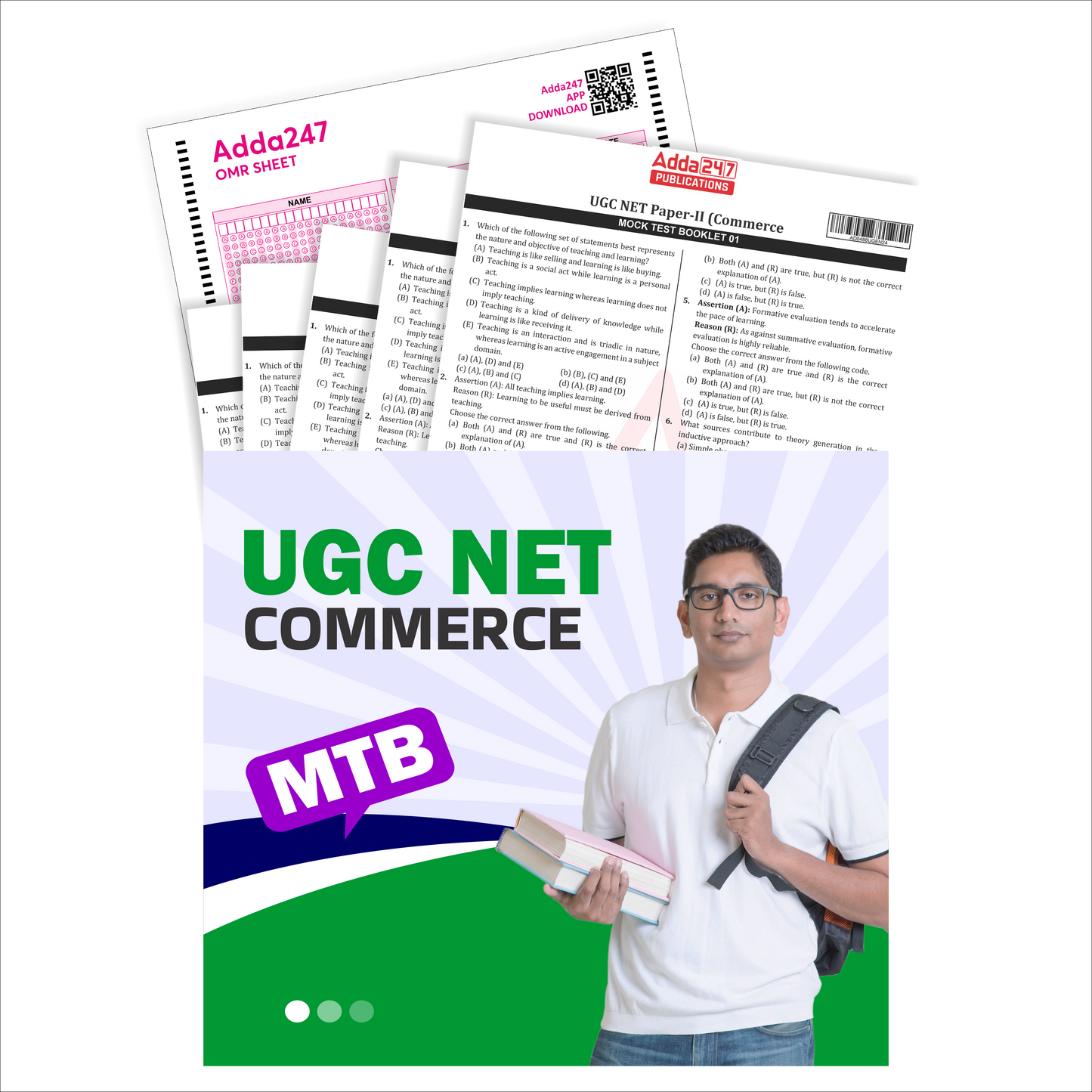 NTA UGC NET/JRF/SET Commerce Paper - II Mock Test 2025|Includes latest December 2023 Papers With 10 Practice OMR Sheet (English Printed Edition) By Adda247