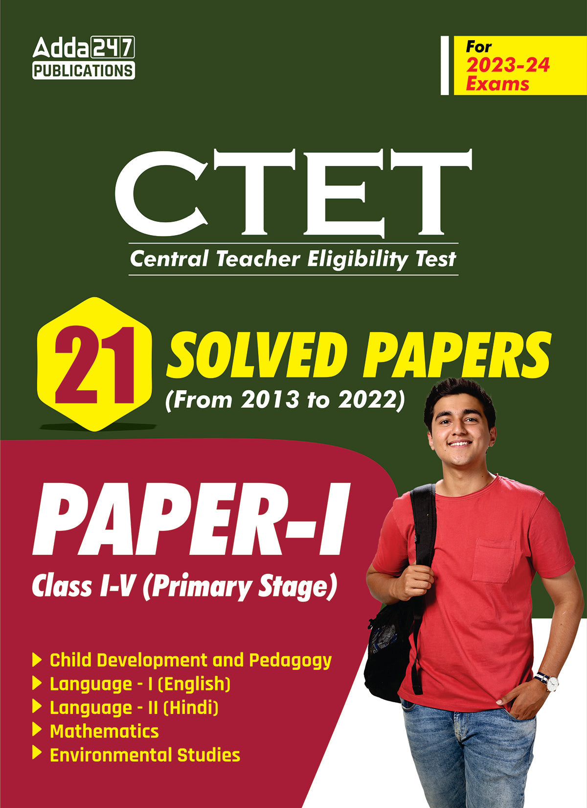 CTET Paper- I  21 Solved Papers (2013-2022) (English Printed Edition) By Adda247