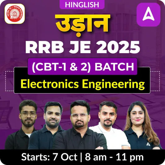 Udaan 1.0 - RRB JE 2025 Electronics Engineering (CBT-1&2) | Bilingual | Online Live Classes by Adda 247