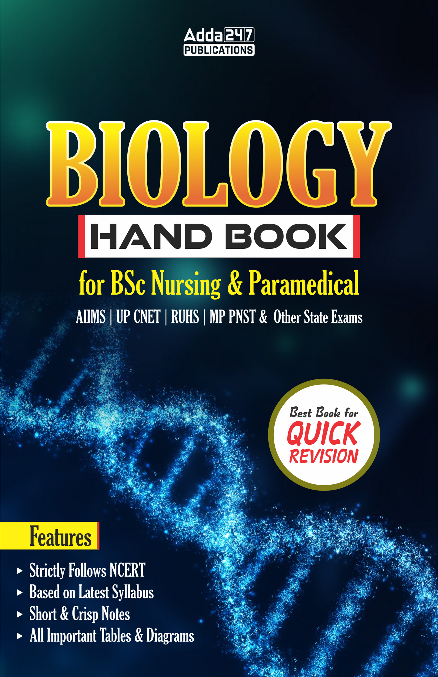 B.Sc Nursing & Paramedical Biology Hand Book Quick Revision  For AIIMS,UP CNET,RUHS,MP PNST Exams (English Printed Edition) By Adda247