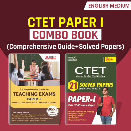 CTET Paper I Combo Book (Comprehensive Guide + Solved Papers) English Printed Edition By Adda247