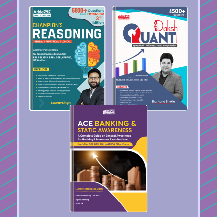 Set of 3 Quantitative Aptitude by Shantanu Shukla |Daksh Math| | & Champion Reasoning 3.0 & Banking And Static Awareness|For RBI|SBI|IBPS|RRB & Insurance exams (English Printed) Adda 247