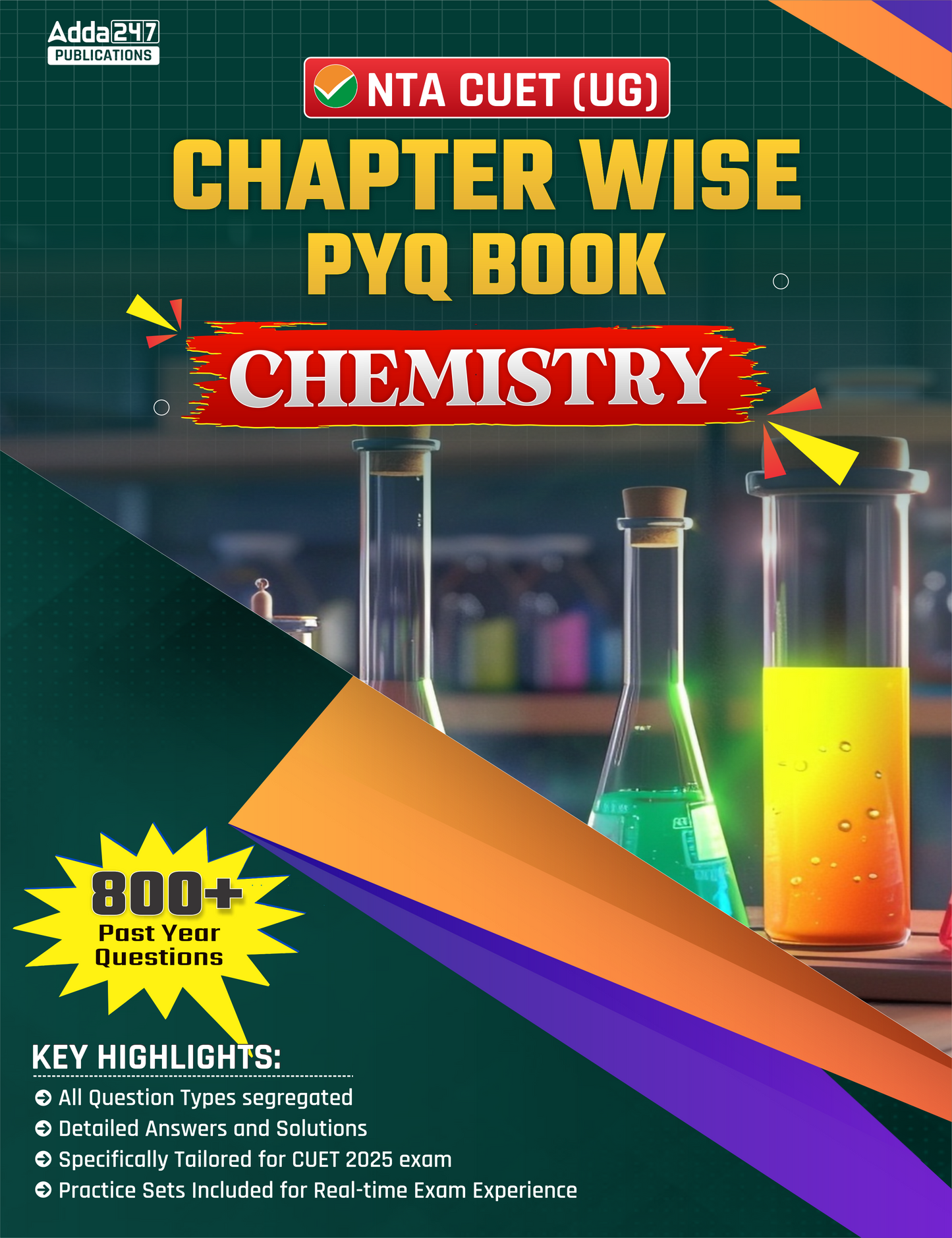 NTA CUET UG 2026 Chemistry Chapterwise PYQ 800+ Past Year Questions & Practice Sets Book (English Printed Edition) By Adda247