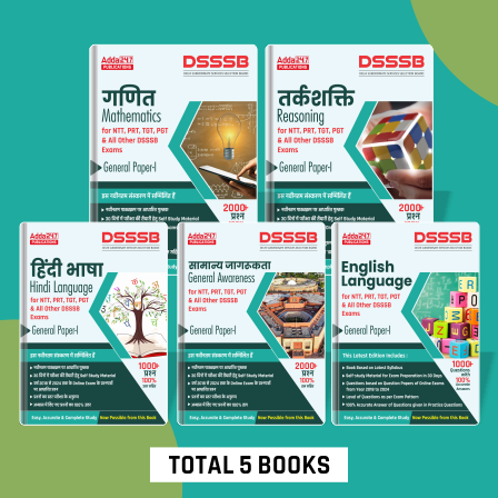 Set of 5 DSSSB General Paper - I General English|Hindi Language|Mathematics|Reasoning|General Awareness Books For NTT, PRT, TGT, PGT Exams (Hindi Printed Edition) by Adda247