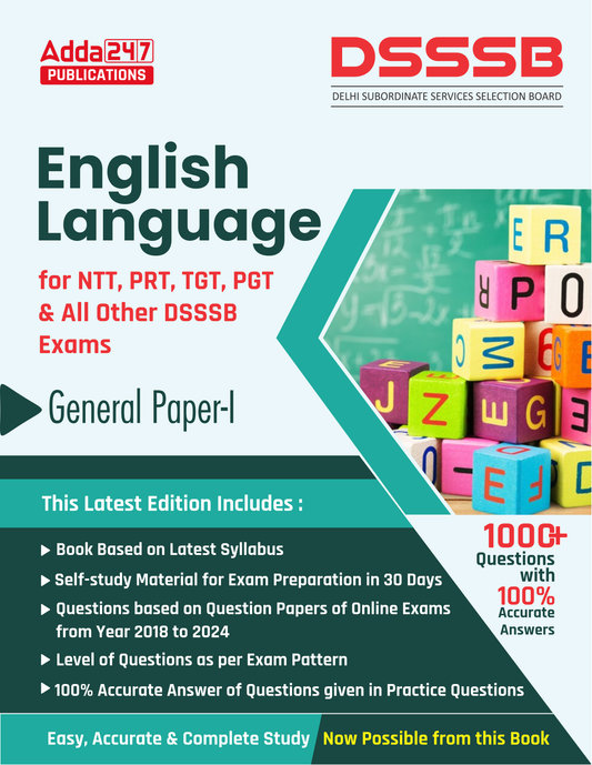 DSSSB General Paper - I General English Books For NTT, PRT, TGT, PGT Exams (English Printed Edition) by Adda247