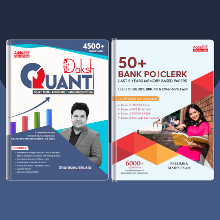 Set of 2 Quantitative Aptitude by Shantanu Shukla |Daksh Math| Arithmetic| Data Interpretation and 50+ Bank PO & Clerk I Last 5 Years Papers |For RBI|SBI|IBPS|RRB|Insurance exams (English Printed) Adda247