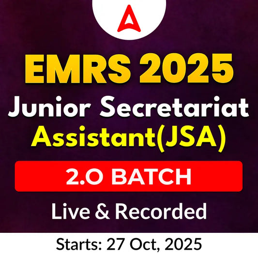 EMRS Junior Secretariat Assistant(JSA) 2.O 2025 | Complete Live & Recorded Batch | Online Live Classes By Adda247