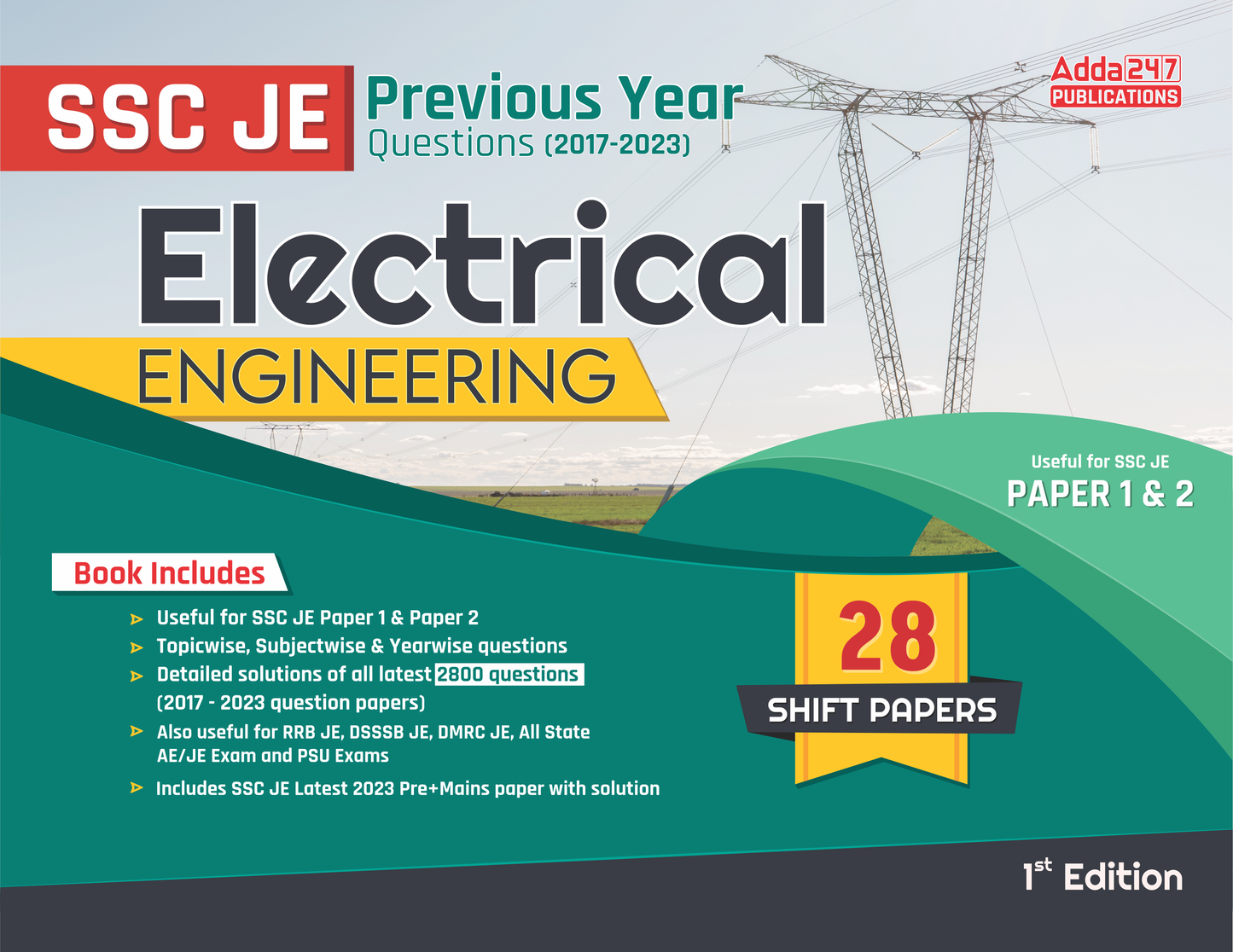 SSC JE 2025 Electrical Engineering Solved Papers (2023 To 2017) for SSC JE|PSUs|RRB JE|All-State AE|JE Exams (English Printed Edition) By Adda247