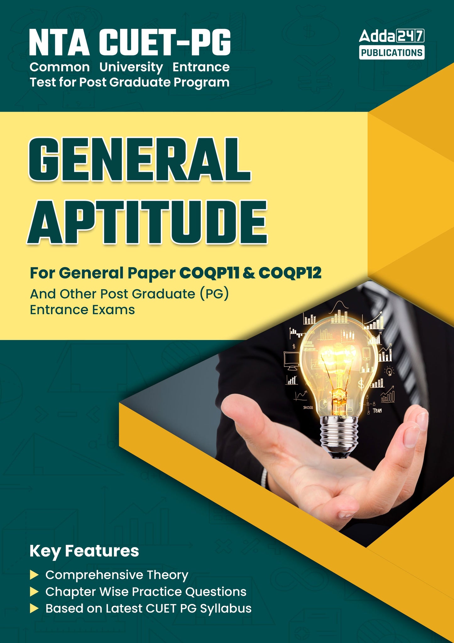 NTA CUET PG General Aptitude For General Paper COQP11 & COQP12 and Other Post Graduate Entrance Exam (English Printed) By Adda247