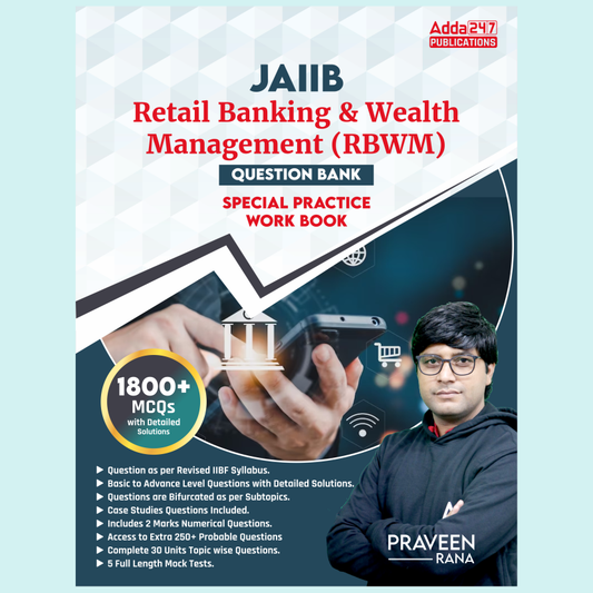 JAIIB Retail Banking & Wealth Management (RBWM) MCQs 1800+ Questions (English Printed Edition) Book By Adda247