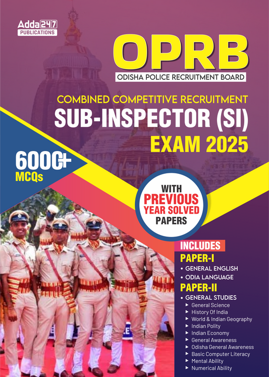 OPRB Odisha Sub Inspector of Police (SI) Exam 2025 with 6000+ MCQs With PYQ Solved Papers (English Printed Edition) By Adda247