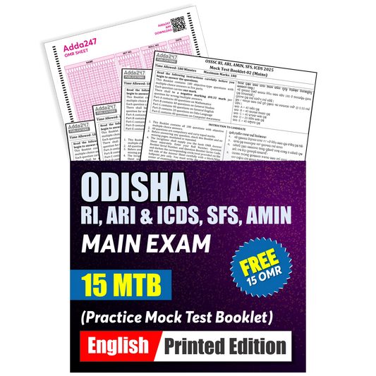 OSSSC RI, ARI, AMIN, SFS & ICDS Mains Exam 15 Mock Test Booklet (English Printed Edition)