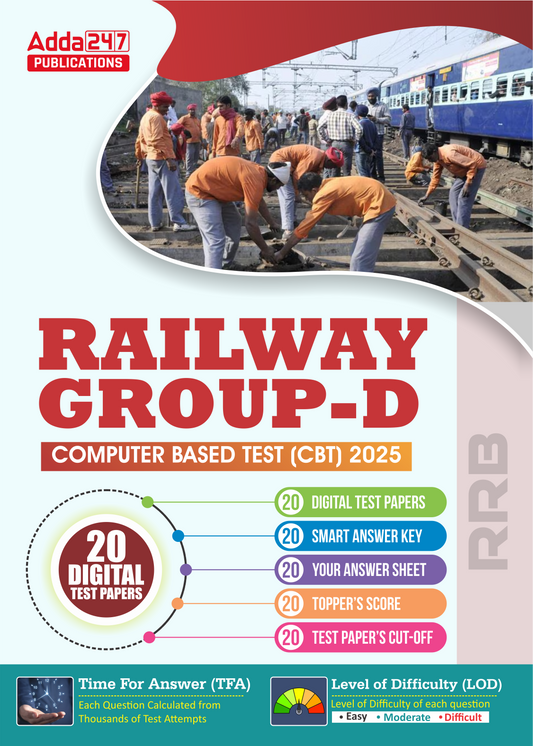 Railway Group - D, Twenty Practice Paper Sets  For 2025  exams(English Printed Edition) By Adda 247