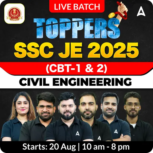 Toppers 1.0 - SSC JE 2025 (Civil Engineering) | Bilingual | Online Live Classes by Adda 247