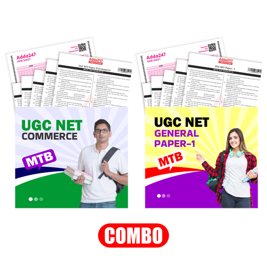 Set 0f 2 NTA UGC NET/JRF/SET Paper 1 Teaching and Research Aptitude & Commerce Paper - II Mock Test 2025|Includes latest December 2023 Papers With 20 Practice OMR Sheet  (English Printed Edition) By Adda247